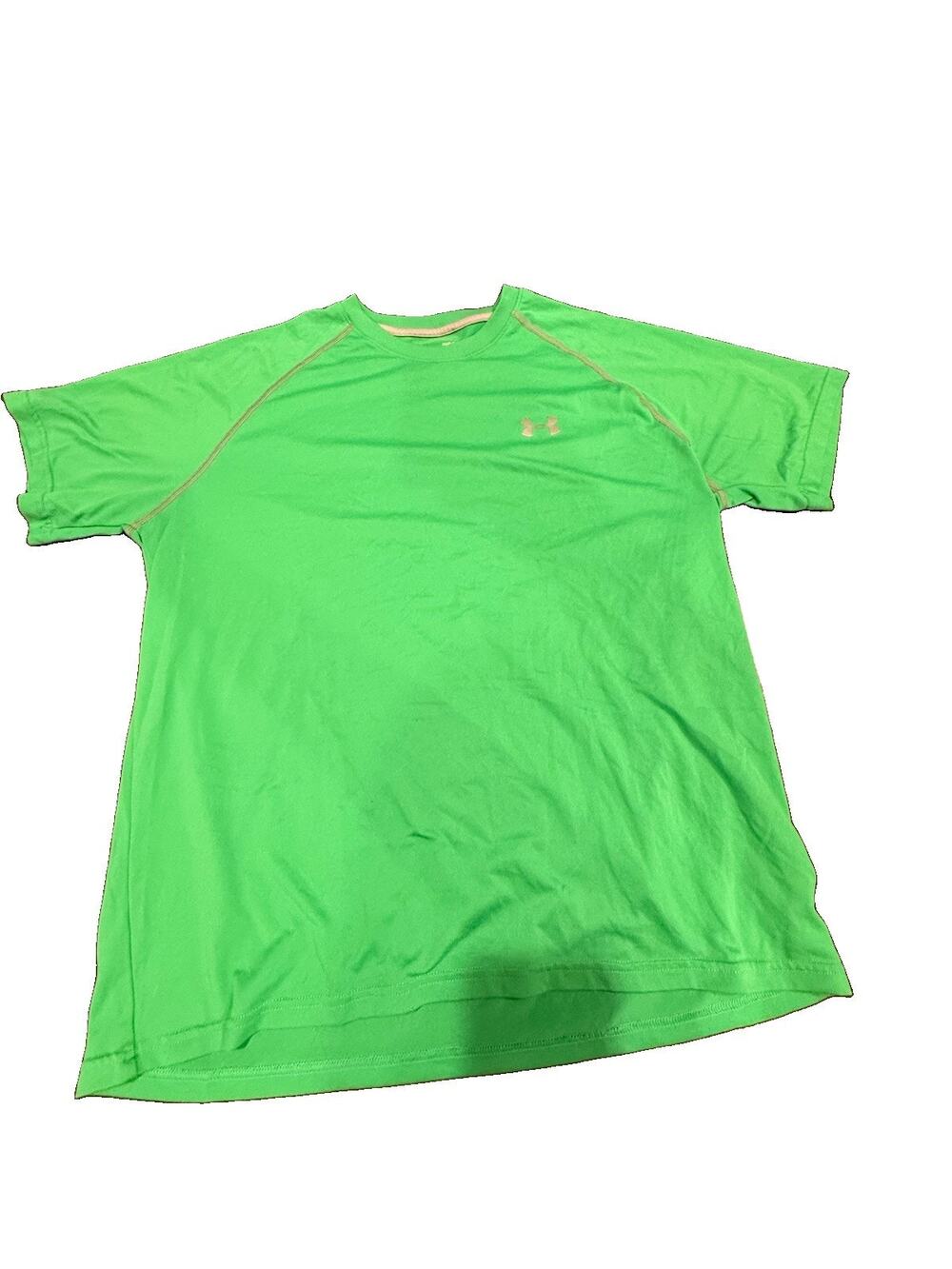 Under Armour HeatGear Shirt Men’s Large Green Short Sleeve Athletic Tee Loose